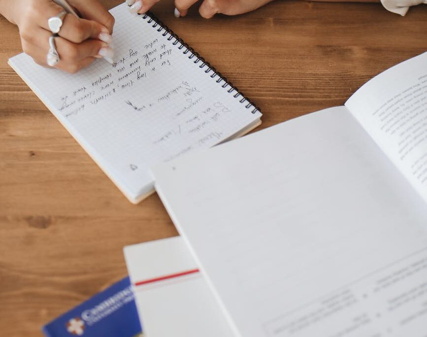 student doing her homework